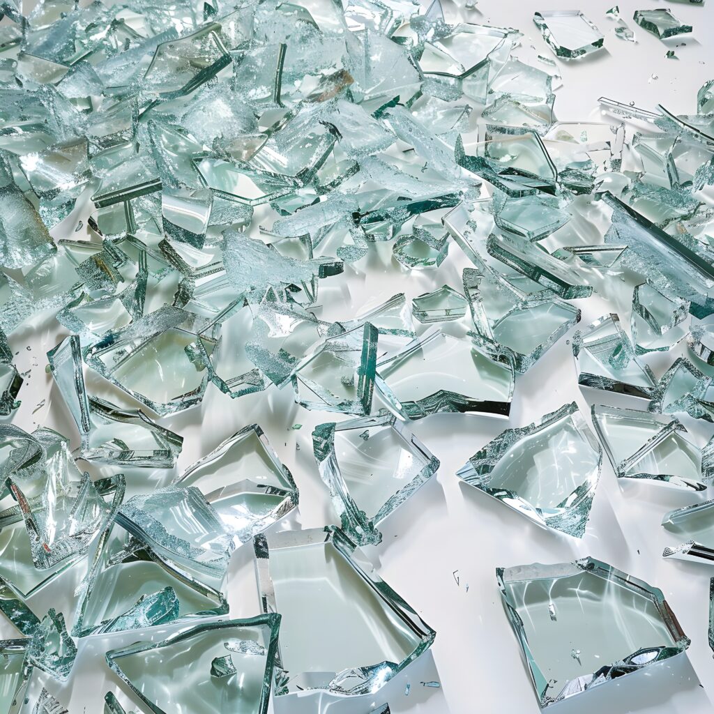 a bunch of crushed glass