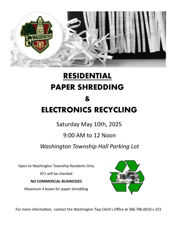 PAPER SHREDDING & ELECTRONICS RECYCLING EVENT